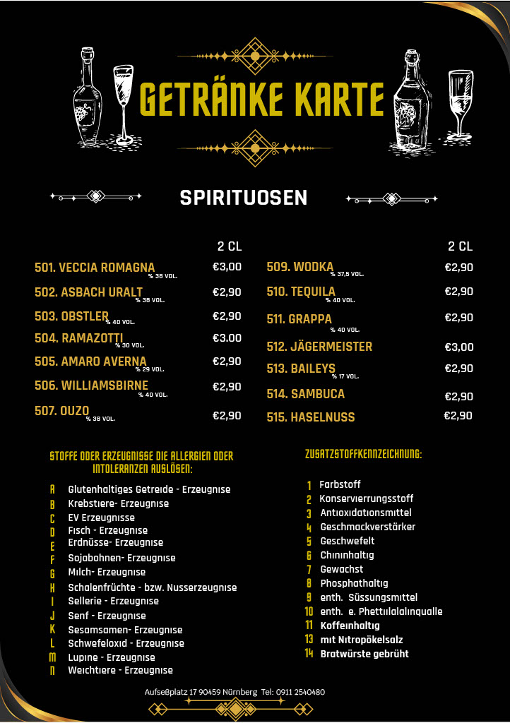 Speisekarte