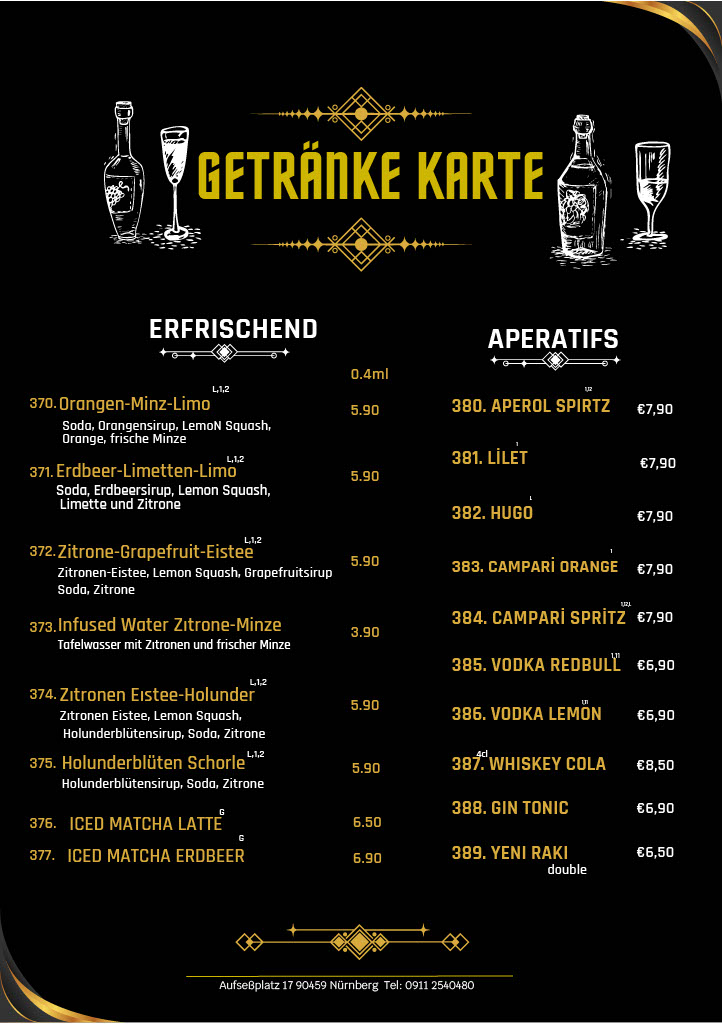 Speisekarte